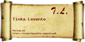 Tinka Levente névjegykártya